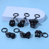 Simple Star Cat Keyrings Fashion Black Kitten Keychain Car Key Accessories Friend Gifts Souvenir