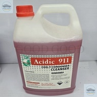 🔥 GOOD QUALITY 🔥 4.8KG / 4L Acidic 911 Coil + Condenser Cleaner Air Cond Chemical Red (Extra White) 