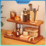 Bamboo Display Rack 2 Layers Rak Buku Table Storage Rack 30-50CM Table Rack Coffee Mug Kitchen Organ