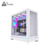MONTECH 君主 HS01 PRO 白 玻璃透側機殼 (ATX/Type-C/內建風扇底3後2/支援背插主板/可翻轉式結構/顯卡400mm/塔散170mm)