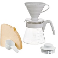 HARIO V60 02樹脂 灰白手沖咖啡壺組 VCSD-02-PGR