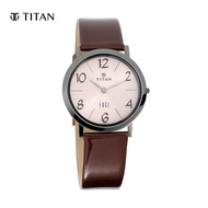 Titan Beige Dial With Brown leather Strap Women's Watch 679QL01