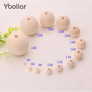 DIY 4/6/8/10/12/14/16/18/20/25/30/35/40mm Wood Beads Natural Round Spacer Loose Wooden Beads for Cra