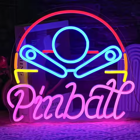 Pinball Neon Signs USB Powered LED Neon Light for Bedroom Living Room Office Game Room Bar Wall Deco