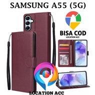 Samsung A55 (5G) FLIP LEATHER CASE PREMIUM-FLIP WALLET LEATHER CASE For SAMSUNG A55 (5G) - WALLET CASE-FLIP COVER LEATHER-Book COVER