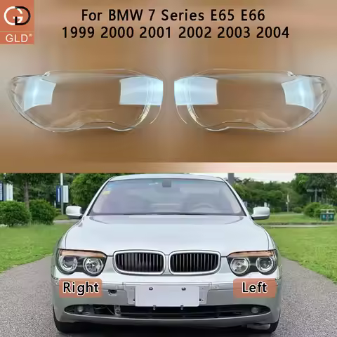 For BMW 7 Series E65 E66 1999 2000 2001 2002 2003 2004 Headlight Lens Cover Transparent Lampshade He