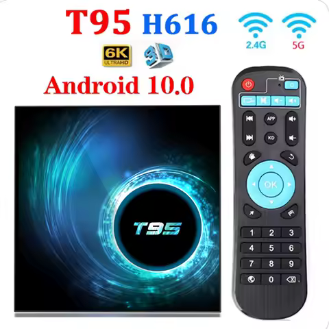 T95 Smart TV Box Allwinner H616 Android 10.0 OS 4G 128GB Media Player Support H.265 Dual Wifi BT5.0 