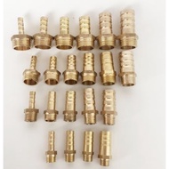 Ready Stock 1/8'' 1/2" 3/8" Male Thread Brass Pipe Fitting Pneumatic Hose Connector Barbed