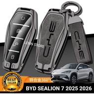 - Byd Sealion 7 2025 2026 Metal Leather Remote Key Cover