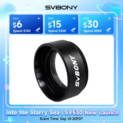 Svbony 0.5X Telescope Focal Reducer 1.25 Inches Filter Thread 28.5x0.75mm on Both Sides Reduces Tele