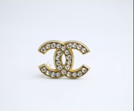 Chanel Vintage 1954-71年水鑽鍍金CC Logo胸針