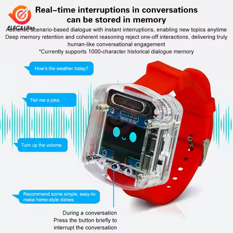 Xiaozhi AI Smart Voice Watch Intelligent AI Dialogue 0.96" OLED Screen ESP32S3N16R8 Module Kit Recha