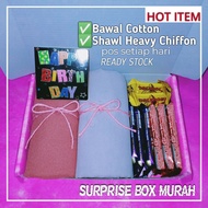 Surprise box tudung gift box tudung gift box shawl gift box bawal hadiah birthday giftbox birthday s