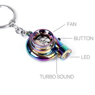 Car Metal Keyring Sound Turbo Key Sleeve Bearing Spinning Model Turbine Turbo Ring Key Turbo Shaped