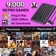 Harddisk Retro Game Plug & Play (1TB) 9000 Games Retrobat Portable Emulator HDD + PS1 PS2 PSP GBA
