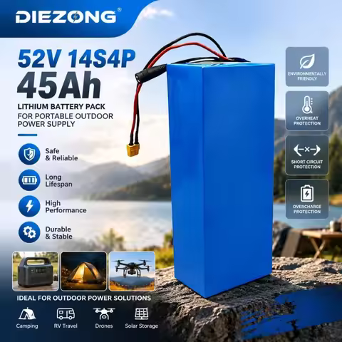 Portable Outdoor Mobile Power Battery 52V 45Ah 14S4P Waterproof Rechargeable Lithium Battery Pack fo