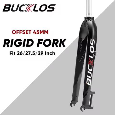 BUCKLOS MTB Rigid Fork 26 27.5 29er Mountain Bike Fork Quick Release 9mm Straight Tube Bicycle Fork 