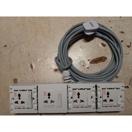 (3800Watt) Heavy Duty 13A Multi/Universal socket Extension - Simon brand 13A Universal switch socket