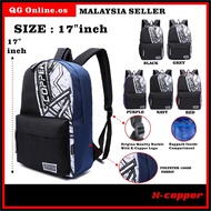 QG Online.os X-Copper Backpack Bag School Bag Polyster 17 inch Beg Sekolah Perempuan Bag Sekolah Murah 背包 书包 9224