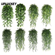 UPLUCKEY Artificial Hanging Vines, 80cm Length 5 Heads Artificial Ivy Vines, Plastic Leaves Green Co