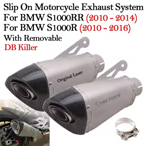For BMW S1000RR S1000R 2010 - 2014 2015 2016 Motorcycle 60mm Modify Exhaust Pipe Systems GP Racing E
