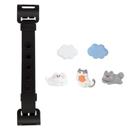 WiLLBee CLIPON Soft Mini with 5pcs Charms (Black & Cloud Cat) eBook Reader Cell Phone Silicone Strap
