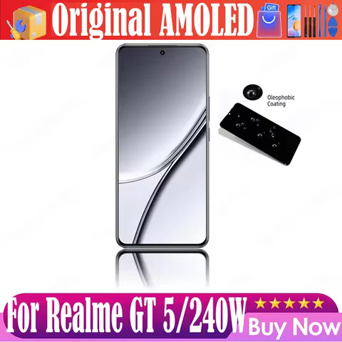 Original AMOLED For Oppo Realme GT 5 GT 5 240W RMX3820 RMX3823 LCD Display Screen+Touch Digitizer Fo