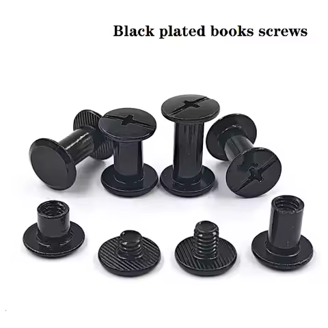50sets M5*4/5/6/8/10/12/15/18/20/25/30 Black Plated Account Books Screw , Snap Rivet Chicago Screws,