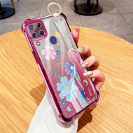 YBD Phone Case For Realme C20 C20A C11 C15 C12 C25 C21 C25 C21Y C25Y Anti fall glitter strap with wr