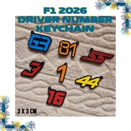Formula 1 F1 2026 Driver Number Acrylic Keychain F1 Keychain
