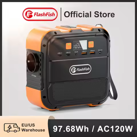 FF Flashfish 230V Mini Rechargeable Portable Power Station 120W 97.68Wh Battery Solar Generator Powe