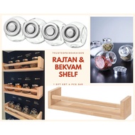 🔥 READY STOCK 🔥 IKEA RAJTAN & BEKVAM, bekas rempah /bekas kaca / canister / wall shelf / rak dapur