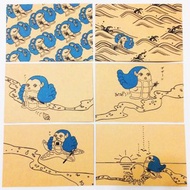 破魔矢阿媽比繪 明信片六張組 妖怪 破魔矢 海 寄居蟹 螃蟹 海星 章魚