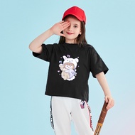 Kids Blouse Breathable Cotton Tshirts Cartoon Unisex Kids Tshirt Baju Sukan Sekolah Rendah 网红T Anime T-Shirt