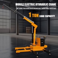 Mobile Mini Crane Hoist 1-Ton Small Household Lifting Hoisting Machine Electric Mobile Hydraulic Cra