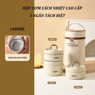 Hộp Cơm Giữ Nhiệt Văn Phòng Lunch Box 4 Tầng/ 3 Tầng Kèm Túi