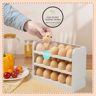 Egg box, 3-layer egg tray for convenient 30-cell refrigerator