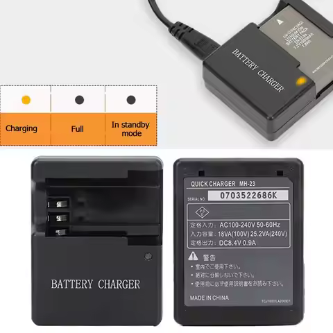 Portable MH-23 Charger For Nikon Camera Models D40, D40X, D60, D3000 And D5000 Fast Charging For Tra