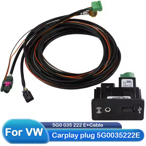 For VW Golf 7 MK7 VII For Passat B8 CarPlay Media USB AUX Switch MIB2 MDI USB AMI Adapter Plug Socke