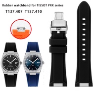 High Quality Rubber Strap for Tissot PRX Super player T137.407/410 Series Men WatchBand Replacement Parts Metal quick release