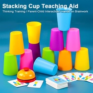 Double Stack Cup Game With Cards Stacking Cup Battle Game Intellectual Enlightenment Color Cognition