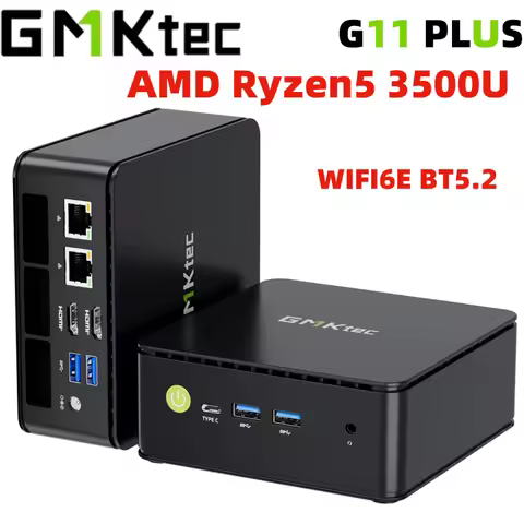 GMK G11 Plus Mini PC AMD Ryzen 5 3500U DDR5 Win11Pro Desktop Computer Radeon Vega 8 Graphics Dual HD
