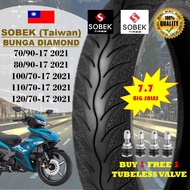 【Malaysia Ready Stock】☸✟♨TAYAR MOTOR 70/90-17 &amp; 80/90-17 TUBELESS TYRE MAXXIS DIAMOND / SOBEK DIAMOND