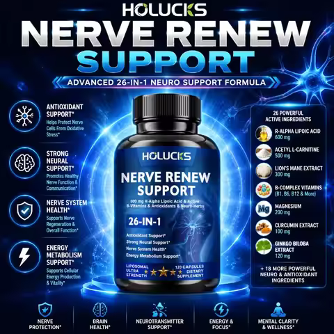 Nerve Renew Support Capsules, with R-ALA & B Complex Vitamins, Assist Nerve Health, Brain Function &