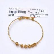 GELANG TANGAN BUDAK EMAS 916 TULEN 2.43G/2.47G/2.91G