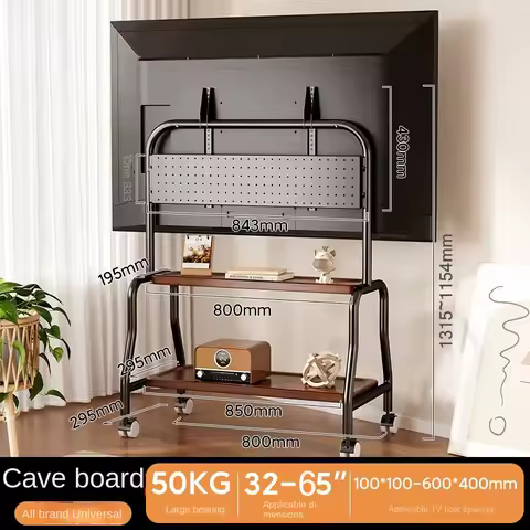 Mobile TV Cart Easel Rolling TV Stand for 32 to 65 Inch Flat Panel Screens Stainless Steel Portable 