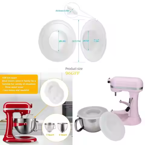 96GF K45SS KP2671X KT2651X Mixer Glass Bowl Holder Mixer Bowl Cover 2x