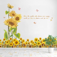 Sunflower Wall Sticker Wall Decoration Wallpaper Stickers Self-Adhesive 3D 3D Skirting Line Wall Ugly Wallpaper