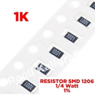 1K SMD 1206 1% 1/4 WAT RESISTOR - SMD 1206 1K RESISTOR