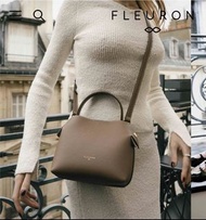 Authentic 100% Fleuron Paris mini swann  Calfskin leather shoulder bag Marron Glacé - handcrafted in
